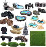 BBTO 24 Pcs Fairy Garden Accessories Architecture Miniatures- Fairy Pond Grass B... - Image 2