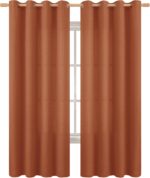 BGment Terracotta Linen Curtains for Living Room 84 Inch Length 2 Panels Set, Bu... - Image 2