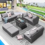 BULEXYARD 9 Pcs Highback Patio Furniture Set with Firepit, High-End Outdoor Sect... - Image 2