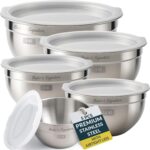 Baker's Signature Stainless Steel Mixing Bowls With Lid, Metal Mixing Bowl Set O... - Image 2