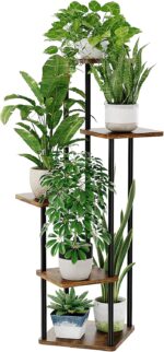 Bamworld Plant Stand Indoor Tall Plant Shelf for Multiple Plants Corner Plant Ta... - Image 2
