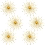 Barydat 6 Pcs Gold Sunburst Wall Decor Metal Bling Starbursts Wall Art Mid Centu... - Image 2