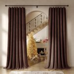 Beauoop Coffee Brown Velvet Curtains 84 Inches Long 2 Panels for Bedroom Living ... - Image 2