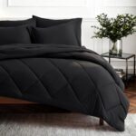 Bedsure Premium Series 7 Piece Black Queen Comforter Set, Goose Down Alternative... - Image 2