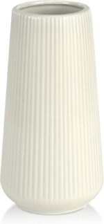 Beige Ceramic Vase, GUKJOB Small Cute Flower Vase for Pampas Grass, Home, Living... - Image 2