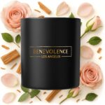 Benevolence LA Rose & Sandalwood Scented Candle | Soy Christmas Candles, Black C... - Image 2
