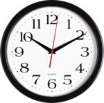 Bernhard Products Black Wall Clock Silent Non Ticking 10 Inch Quality Quartz Bat... - Image 2