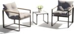 Bistro Table and Chairs Set of 2, Outdoor 3 Piece Patio Bistro Set, Small Outdoo... - Image 2