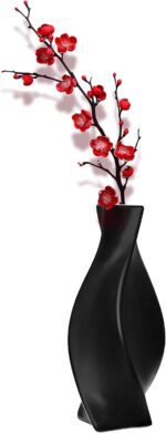Black Ceramic Vase with Matte Finish – Stylish Watertight Decorative Vase for Fr... - Image 2