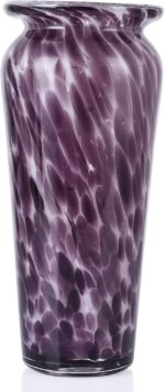 Blown Glass Purple vase, Purple Home Decorations, Modern Art Wide Mouth vase for... - Image 2