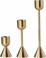 Brass Gold Candlestick Holder,Taper Candle Holders,Set of 3 Candle Stick Holders... - Image 2