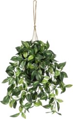 Briful Artificial Hanging Plants in Black Pot 17.7" Lifelike Trailing Faux Water... - Image 2