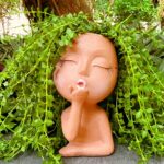 Brown Resin Handcrafted Cute Flower Pot, Suitable for Indoor and Outdoor Use, wi... - Image 2