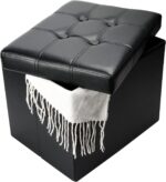 Bsketa Storage Ottoman, Folding Foot Stool with Thicker Foam Padded Seat Small L... - Image 2