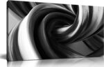 CIRABKY Abstract Canvas Wall Art for Living Room Black and White Wall Decor for ... - Image 2