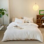 CLOTHKNOW White Full Size Comforter Set 3Pcs White Bedding Comforter Sets Soft M... - Image 2
