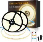 COB LED Strip Lights 100ft,3000K DC 24V Dimmable Warm White Flexible LED Rope Li... - Image 2