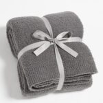 CYMULA Knit Throw Blanket for Couch Dark Grey-Super Soft Lightweight Plush Fuzzy... - Image 2