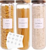 CZZGSM 3 Set Glass Pantry Storage Jars with Acacia Airtight Lid - 50oz Thicken G... - Image 2