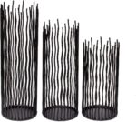 Candle Holders Set of 3 Black Metal Iron Pillar Candlestick Modern Indoor and Ou... - Image 2