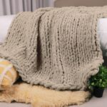 Carriediosa Chunky Knit Throw Blanket 50" X 60", 100% Hand Made Large Chenille L... - Image 2