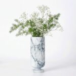 Carved Natural Marble Vase, Handcrafted Genuine Stone Vase with Unique Veining P... - Image 2