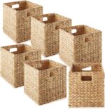 Casafield 10.5" x 10.5" Water Hyacinth Storage Baskets, Natural - Set of 6 Colla... - Image 2