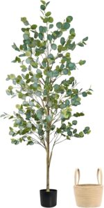 Caxchiling Faux Eucalyptus Tree 6FT, Artificial Potted Tree for Indoor Outdoor, ... - Image 2