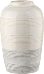 Ceramic Rustic Farmhouse Vase for Home Decor 9 inch Decorative Boho White Potter... - Image 2