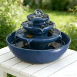 Ceramic Tabletop Fountain with Ball for Indoor Table Desk Office Patio (Blue 2 A... - Image 2