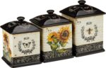 Certified International French Sunflowers Canister Set, Set of 3 Ceramic Kitchen... - Image 2