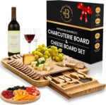 Charcuterie Boards Gift Set - Bamboo Cheese Board Set Charcuterie Tray & Serving... - Image 2