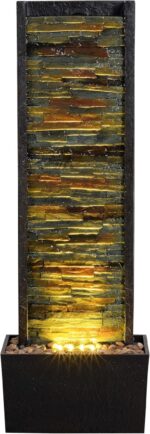 Cheng Pin 38'' Tall Indoor/Outdoor Water Fountain -Staggered Stone Wall Design,C... - Image 2