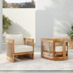 Christopher Knight Home Dora Set of 2 Patio Club Chair with Cushions, Acacia Woo... - Image 2