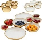 Cluster of 9 Round Serving Bowls, on an Elegant 22-Inch Gold Tray Perfect for Sn... - Image 2