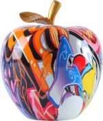 Colorful Fruit Figurines Apple Statue Decorations,Abstract Graffiti Apple Resin ... - Image 2