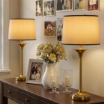 Cordless Table Lamp Set of 2 for Living Room, Gold Mid Century Modern Lamp with ... - Image 2