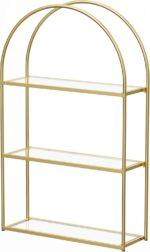 Crofy Gold Arched Frame Wall Shelf, Decorative 3 Tier Bathroom Wall Shelf with T... - Image 2
