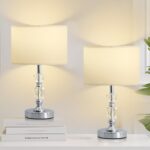 Crystal Table Lamps Set of 2, 3-Color Dimmable Modern Nightstand Lamp for Living... - Image 2