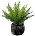 DILATATA Faux Plant Indoor in Ceramic Pot 11" Artificial Potted Fern Fake House ... - Image 2