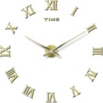 DIY Wall Clock Large Frameless 3D Clock Mirror Effect Classical Roman Numerals W... - Image 2