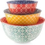 DOWAN Mixing Bowls, Ceramic Mixing Bowls for Kitchen, Colorful Vibrant Nesting B... - Image 2