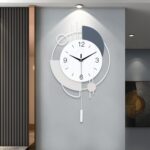 Dankeit Decorative Silent Quartz Wall Clock with Pendulum, Battery Operated, Lar... - Image 2