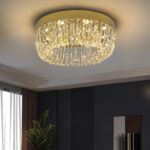 Deckrico Luxury Gold Crystal Chandelier Flush Mount Ceiling Light, 19.7" Modern ... - Image 2