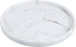 Decorative Round Marble Tray,8 Inches Diameter, Natural White Stone Vanity Organ... - Image 2
