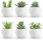 Der Rose Set of 6 Succulents Plants Artificial in Pots Small Fake Plants for Bed... - Image 2