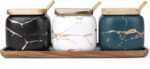 Dicunoy 3 Pack Ceramic Salt and Sugar Container, Condiment Jars with Lids and Sp... - Image 2