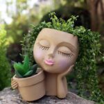 Dolkgy Face Planters Pots Head Planter, Unique Plant Pots for Indoor Outdoor Pla... - Image 2