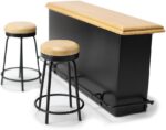 Dollhouse Furniture Metal Bar Table & Chair with Wood Top Pub Set 1:12 Scale Min... - Image 2