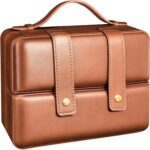 Double Opening Travel Cigar Humidor, Leather Cigar Case with Cedar Wood Lining &... - Image 2